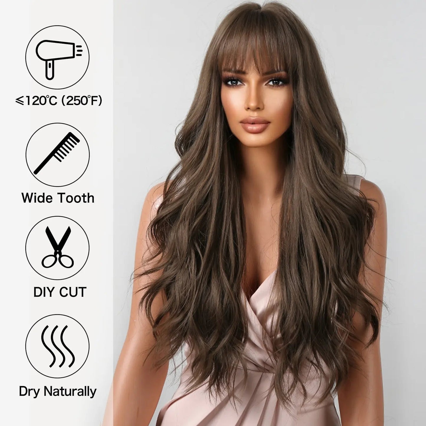OG Creation Long Synthetic Wig for Daily Wear - Natural Brown - OG Creation