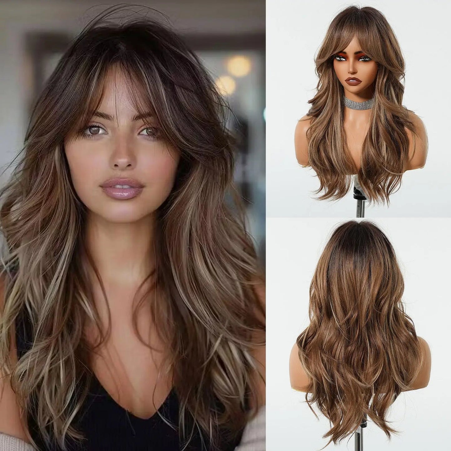 OG Creation Long Synthetic Wig for Daily Wear - Natural Brown - OG Creation