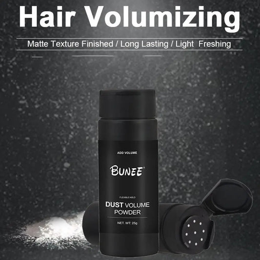 OG Creation Bunee hair styling powder for volume in black container with matte texture and long lasting hold